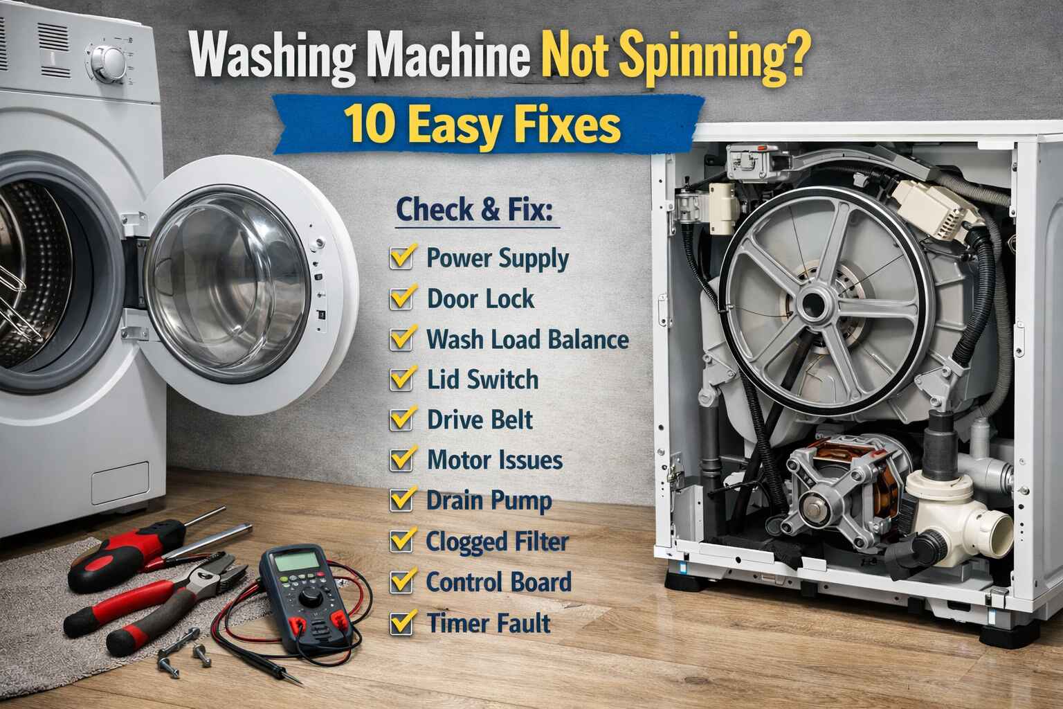 Washing Machine Not Spinning Fix